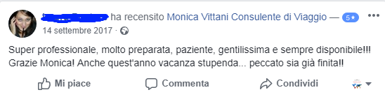 Recensioni Monica Vittani Consulente di viaggio
